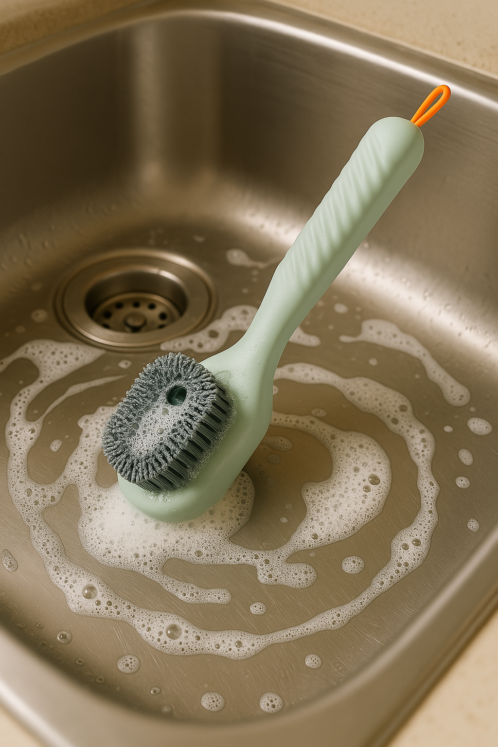 Liquid Adding Soft Fur Cleaning Brush