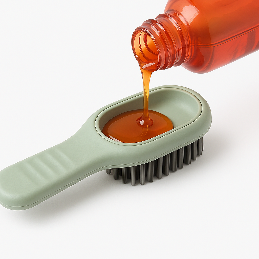 Liquid Adding Soft Fur Cleaning Brush