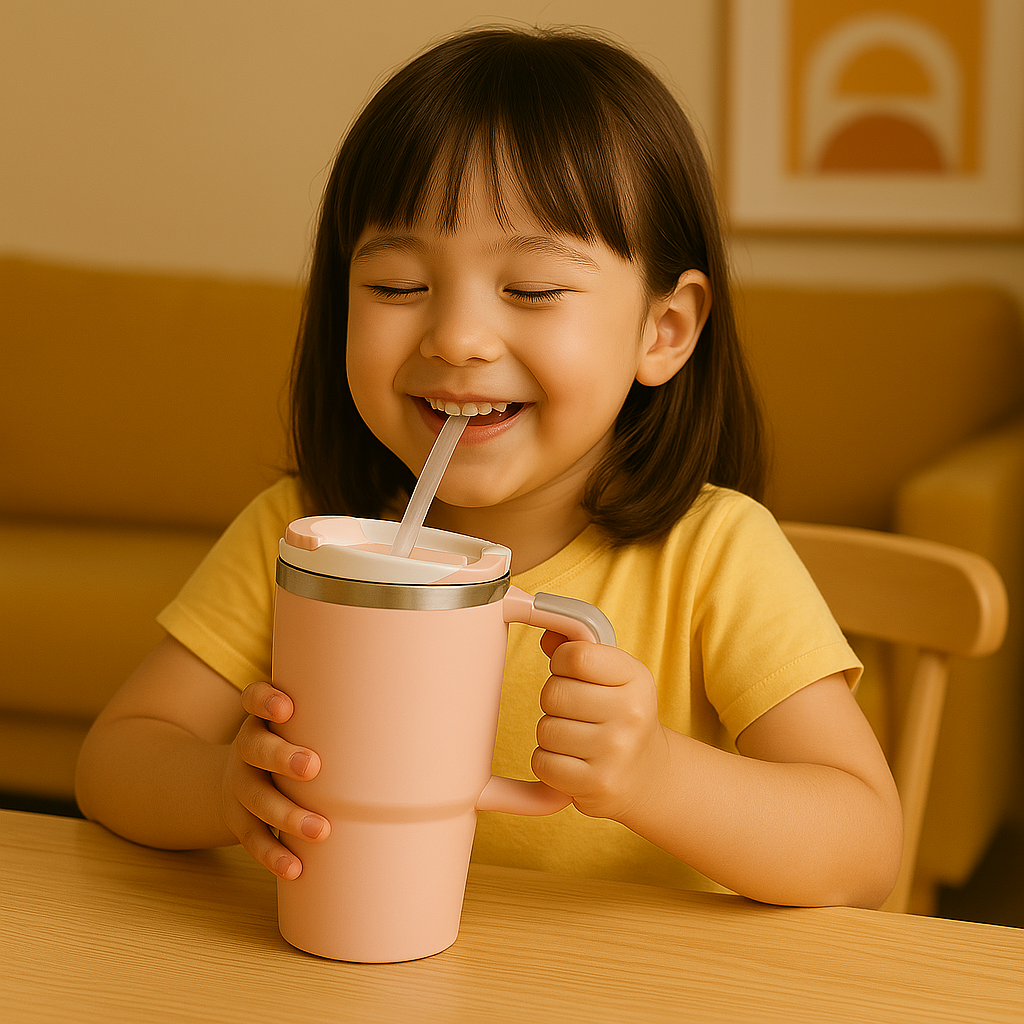 1200ml Insulated Tumbler with Lid & Straw (Stainless Steel)