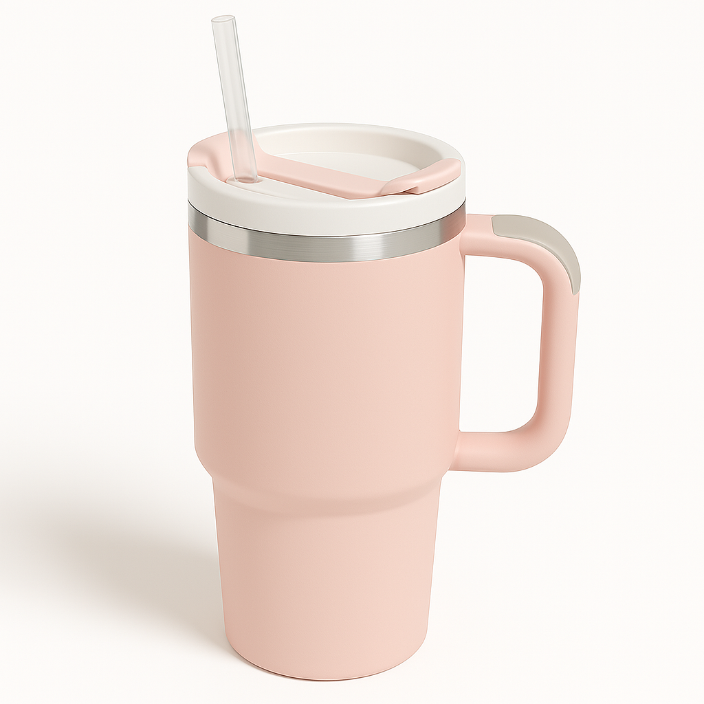 1200ml Insulated Tumbler with Lid & Straw (Stainless Steel)