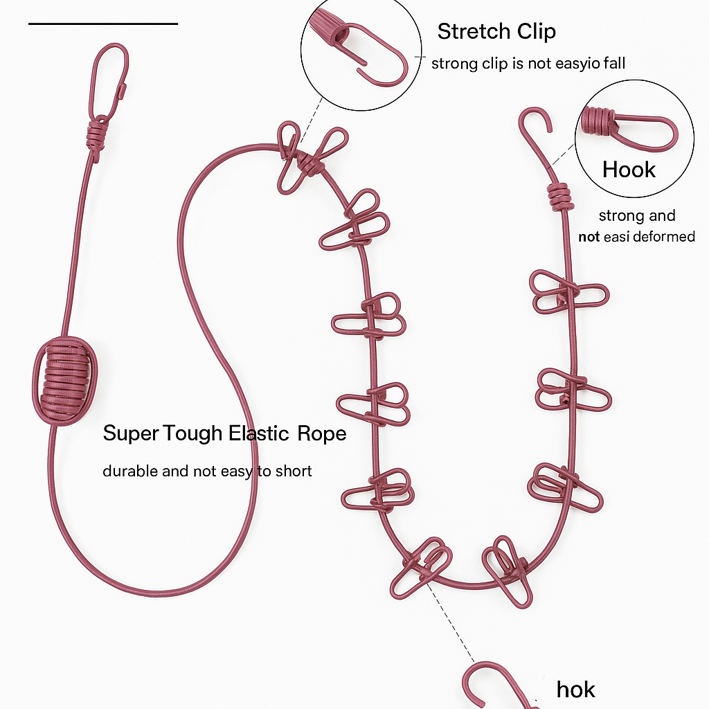 Multicolor Cloth Rope (Pack Of 2) for Cloth Drying