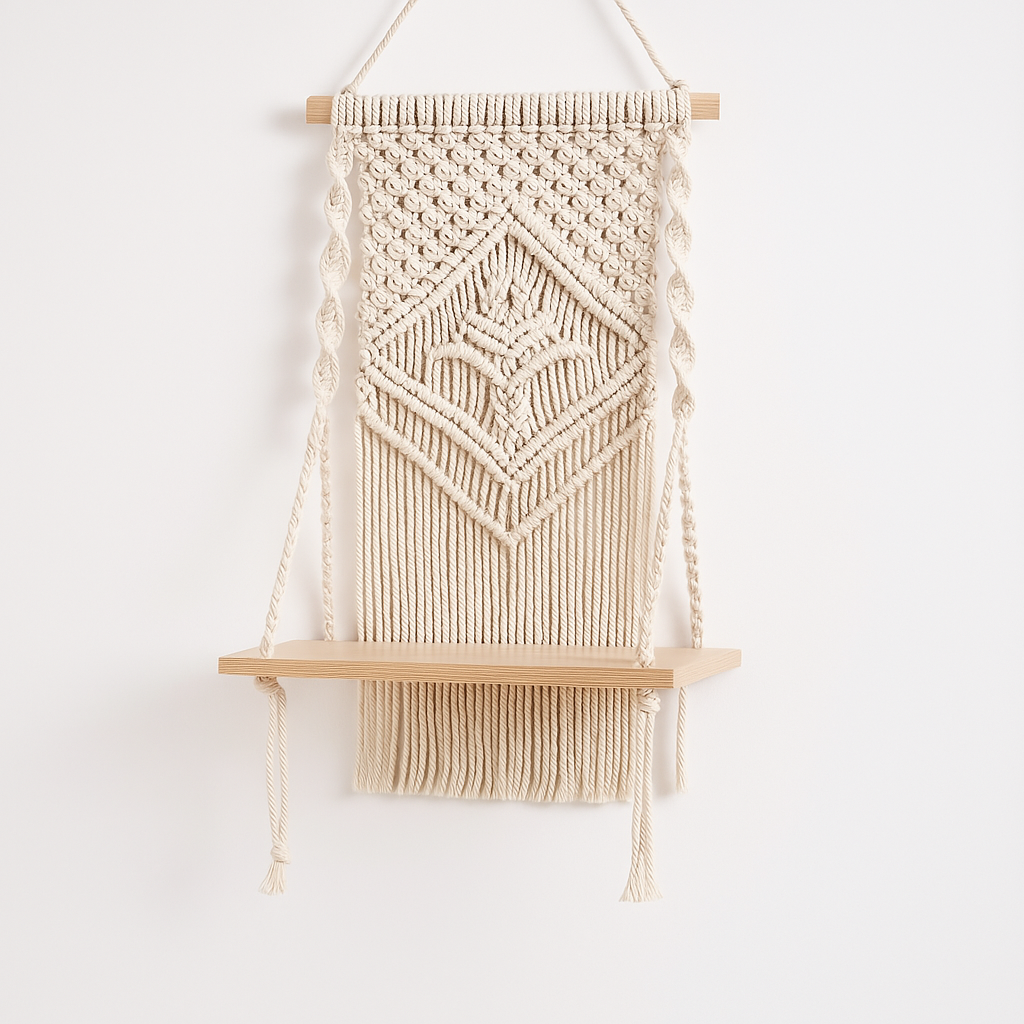 Handmade Macrame Wall Hanging Shelf