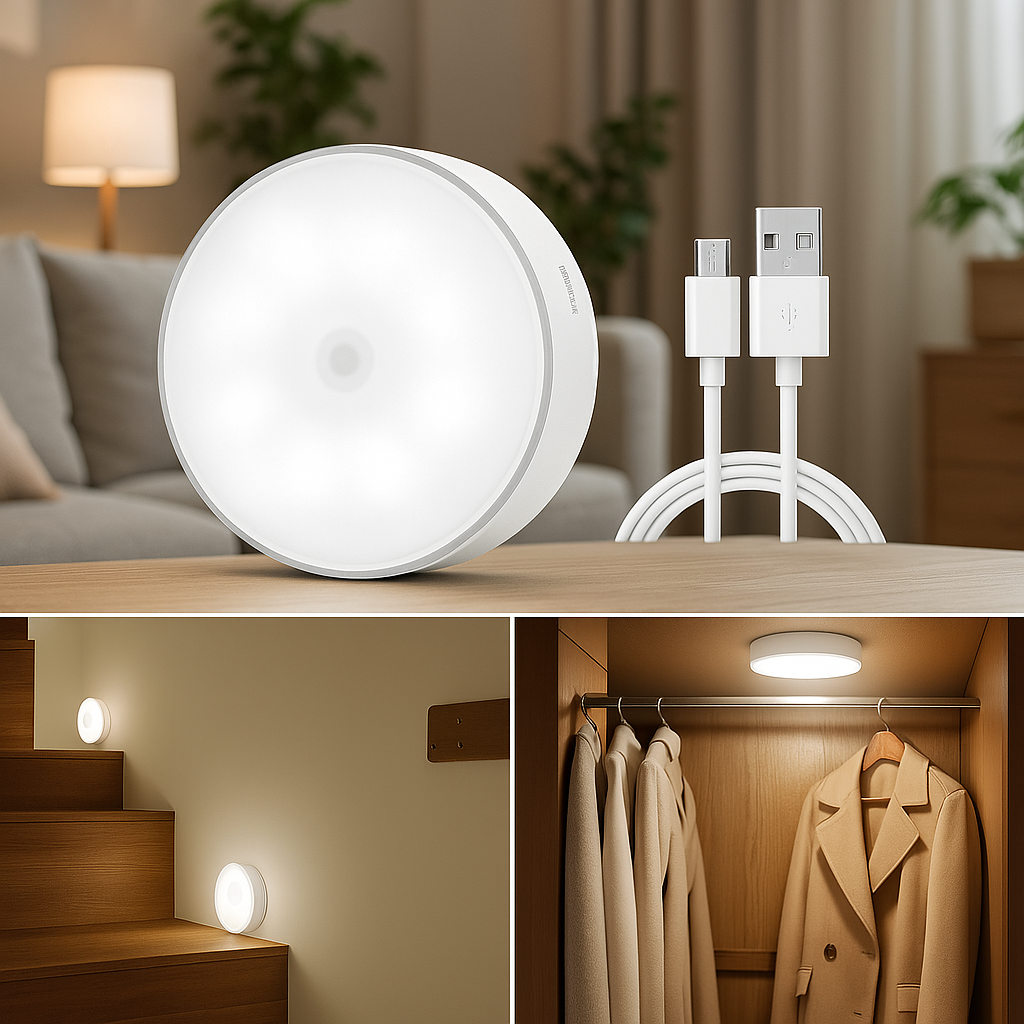 Motion Sensor Light for Home with USB Charging Wireless Self Adhesive LED (White)