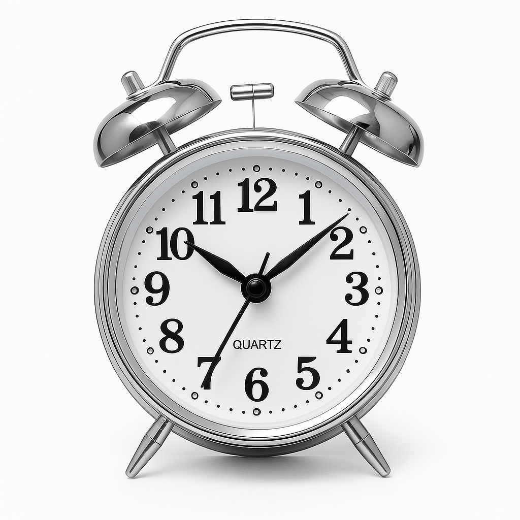 Twin Bell Silver Clock Table Alarm Clock