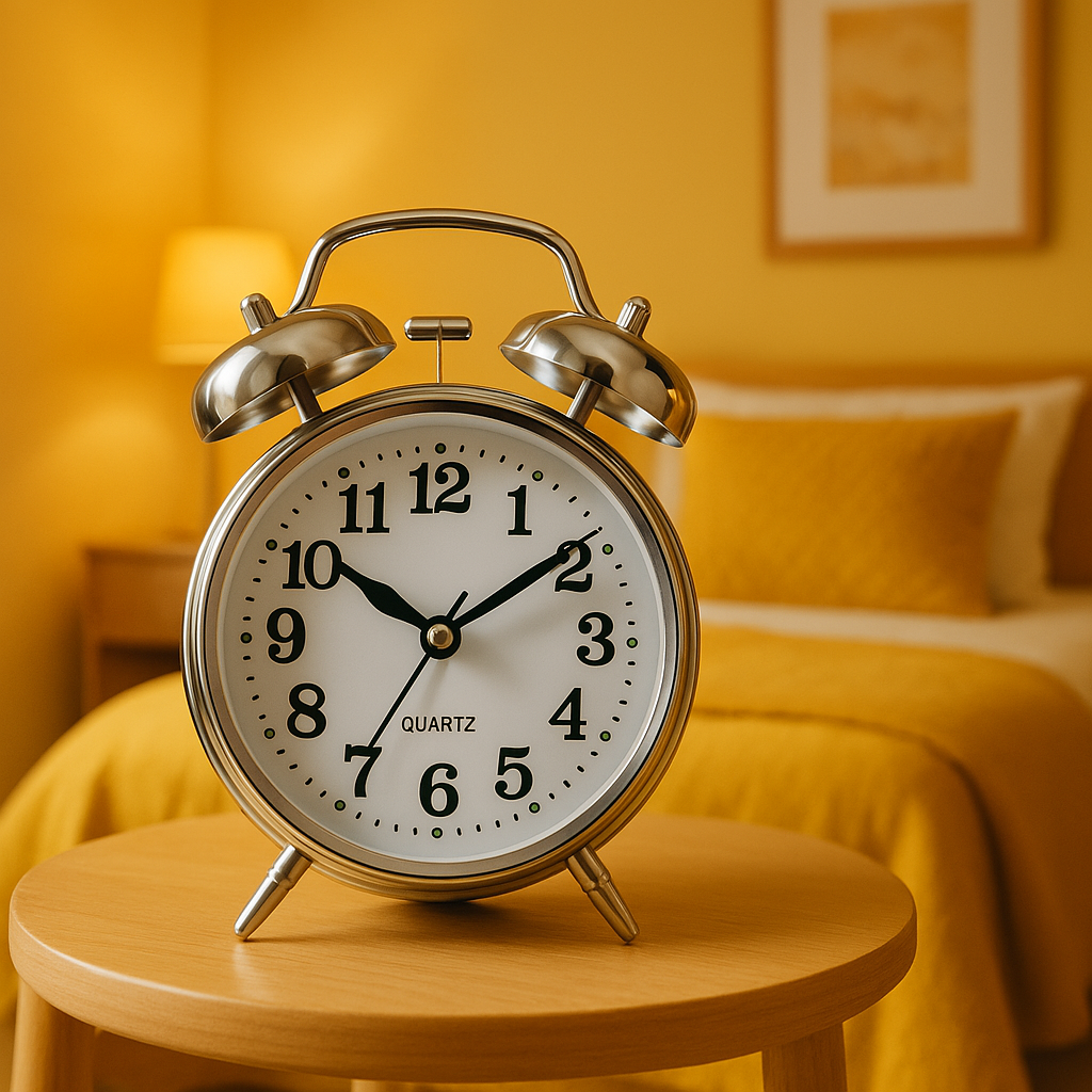 Twin Bell Silver Clock Table Alarm Clock