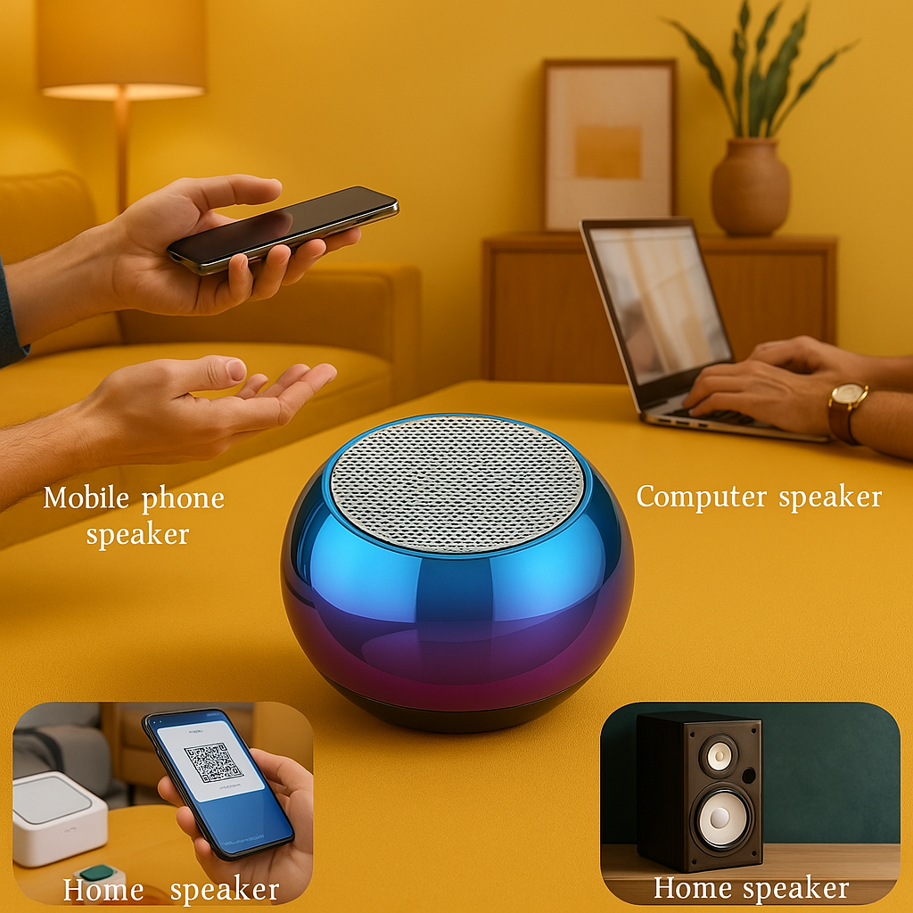 Mini Electroplating Round Steel Speaker