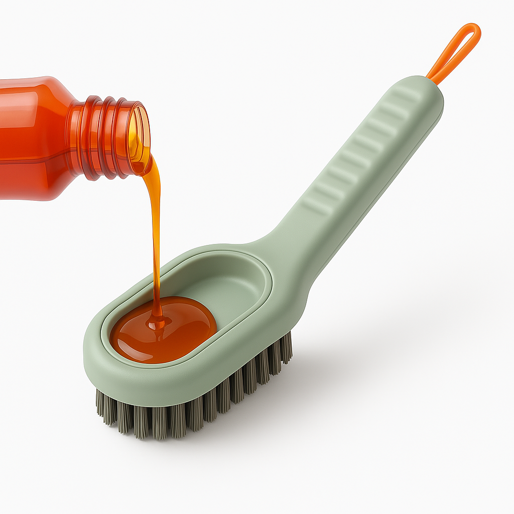 Liquid Adding Soft Fur Cleaning Brush