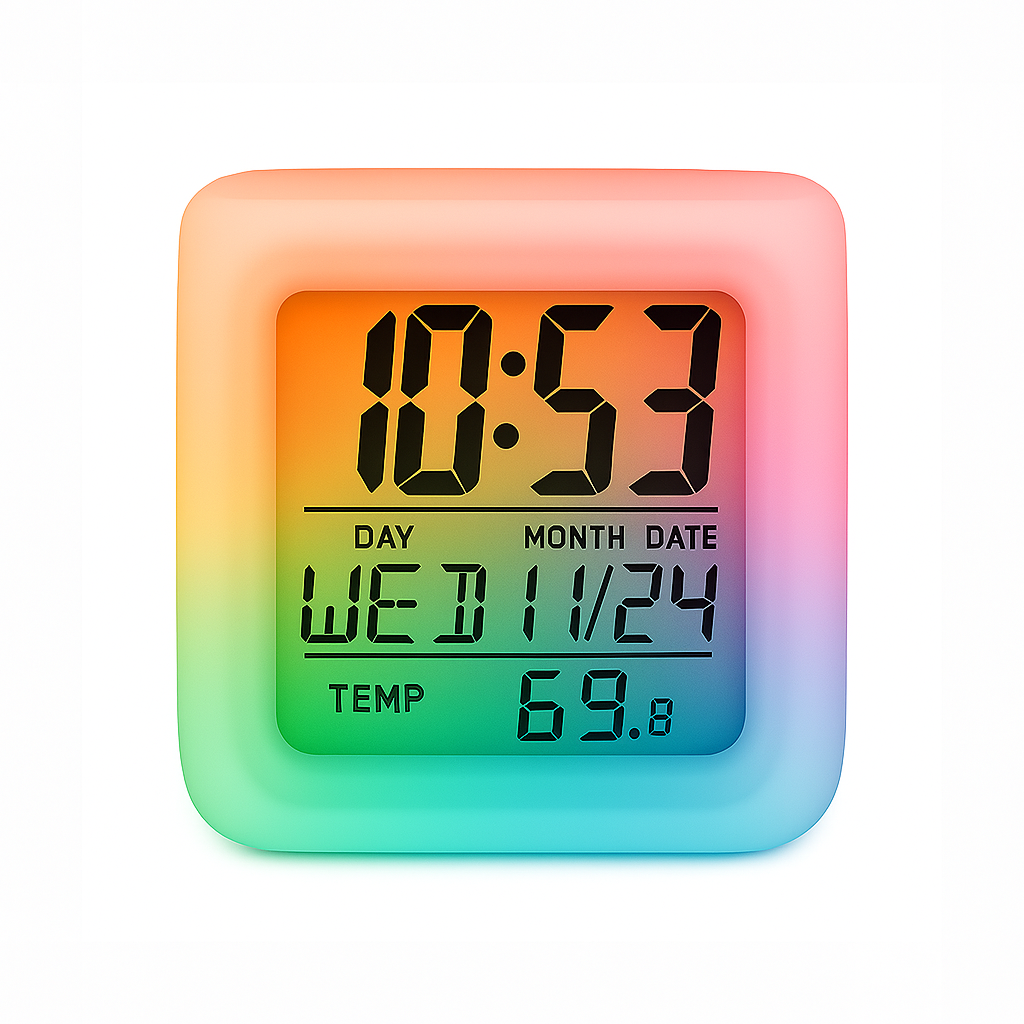 RGB DIGITAL SNOOZE ALARM CLOCK